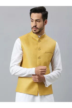 ESSAS club Mandarin Collar Jute Cotton Nehru Jacket