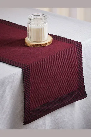 Fabindia Maroon Avikar Cotton Runner -Large