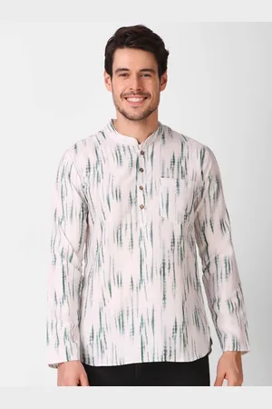 Koshin Shibori printed Mandarin Collar Short Kurta