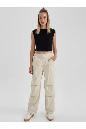 DeFacto Women Mid-Rise Casual Cargo Trousers