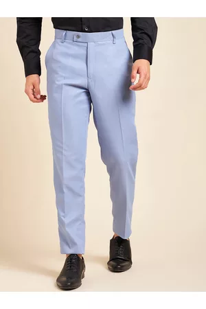 DENNISON Men Flat-Front Mid-Rise Formal Trousers