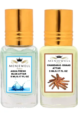 Menjewell Pack of 2 Attar - Aqua Fresh & Chandan-E-Khaas Attar 5 ml Each