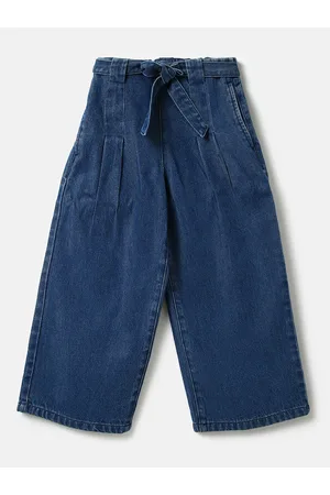 Benetton Girls Loose Fit Pleated Culottes Trousers