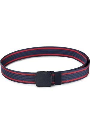 Mast & Harbour Men Blue Striped Canvas Belt