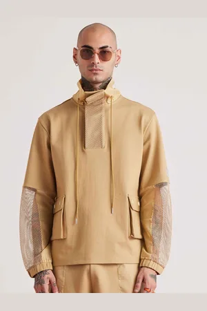 Muvazo Men Self Design Pockets Sweatshirt