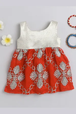 MANY FROCKS & Girls Floral Embellished Fit & Flare Dress