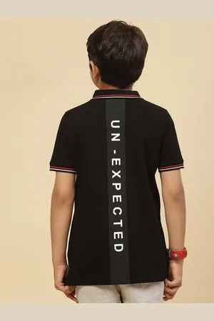 Monte Carlo Boys Typography Printed Polo Collar Pure Cotton T-shirt