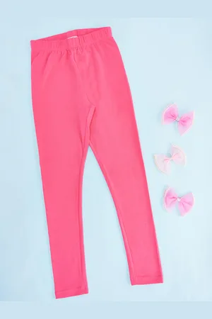 Pantaloons Girls Pink Solid Ankle-Length Leggings