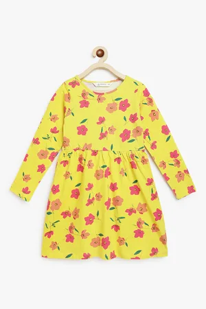 Campana Girls Floral Printed Cotton A-Line Dress