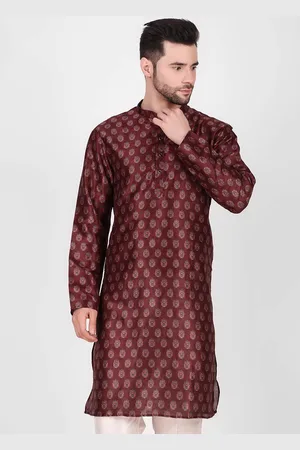 Koshin Manadrin Collar Ethnic Motifs Printed Straight Kurta with Pyjamas