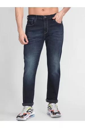 Flying Machine Men Relaxed Straight Fit Clean Look Light Fade Clean Look Jeans