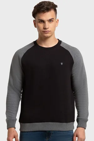 ColorPlus Men Black Colourblocked Sweatshirt