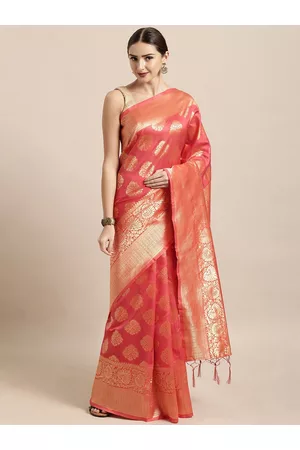Kalini Ethnic Motifs Woven Design Zari Banarasi Saree