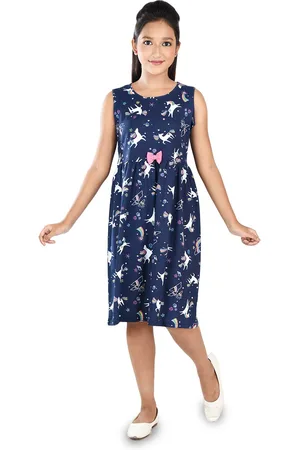 Clothe Funn Navy Blue Floral Print A-Line Dress