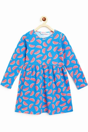 Campana Girls Conversational Printed Cotton A-Line Dress