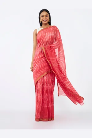 Taneira Abstract Printed Zari Silk Cotton Saree