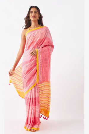 Taneira Polka Dots Printed Pure Cotton Saree