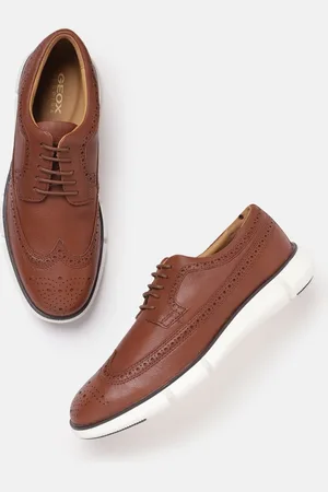 Geox Men Textured Leather Derbys