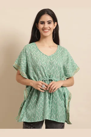 Kalini Abstract Printed Kimono Sleeve Kaftan Top