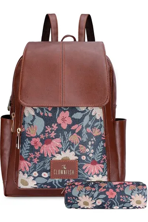 THE CLOWNFISH Minerva & Expert Women Floral Printed Backpack With Zip Pouch