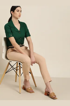 Invictus Women Green Solid Casual Shirt