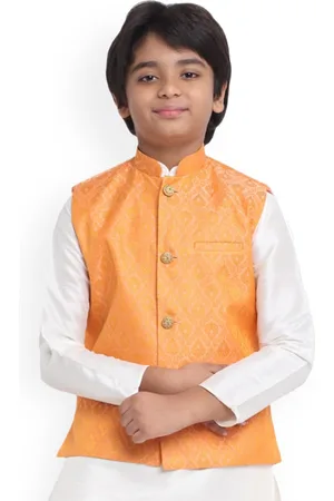 Kraft Boys Ethnic Motifs Woven Design Jacquard Nehru Jacket