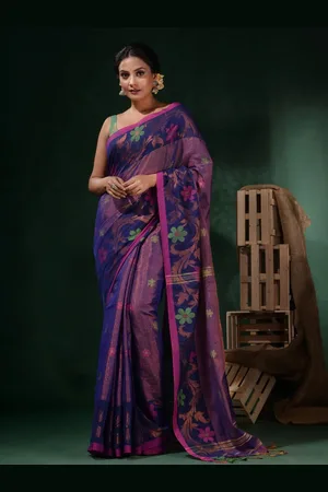 Charukriti Woven Design Zari Tissue Saree