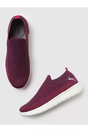 Marc Loire Women Purple Woven Design Slip-On Sneakers