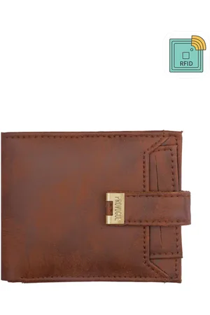 Provogue Men Brown Faux Leather RFID Two Fold Wallet