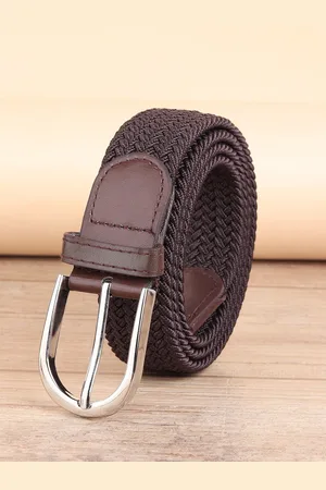 ZORO Men Brown Textured Canvas Belt