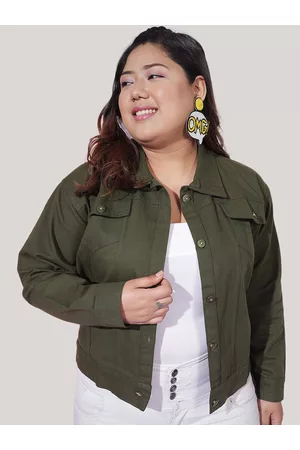BuyNewTrend Plus Size Lightweight Twill Denim Jacket