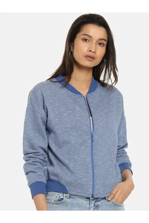Campus Women Striped Bomber Jacket