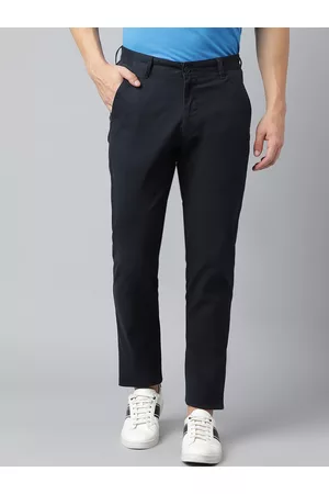 Richlook Men Smart Slim Fit Mid-Rise Chinos Trousers