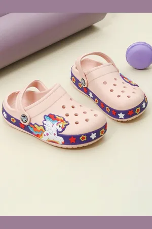 Yellow bee Girls Printed Comfortable Unicorn Rubber Clogs