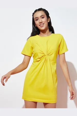 SPUNKIES Girls Twisted Detail Sheath Cotton Mini Dress