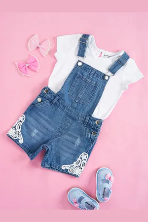 Pantaloons Girls Top with Dungaree