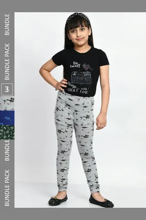 BAESD Girls Pack Of 3 Printed Pure Cotton Leggings