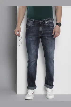 Nautica Men Straight Fit Low-Rise Heavy Fade Stretchable Jeans
