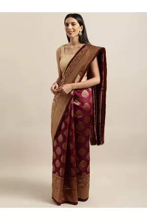 Kalini Ethnic Motifs Woven Design Zari Banarasi Saree