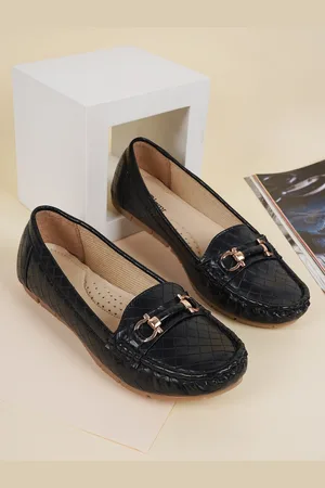 Get Glamr Women Textured Buckled Loafers