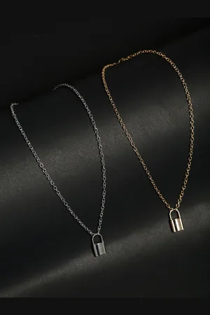 DressBerry Set Of 2 Silver-Toned Gold-Plated Chain