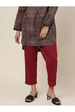 Fabindia Women Mid-Rise Cotton Trousers