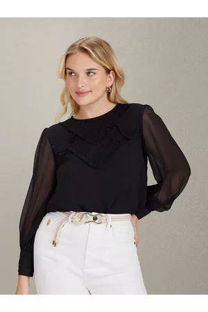 Ralph Lauren Embroidered Ruffled Top
