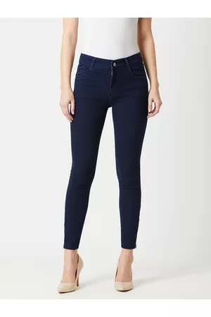 Miss Chase Women Navy Blue Skinny Fit Mid-Rise Clean Look Jeans