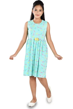 Clothe Funn Sea Green Floral Print Fit & Flare Dress
