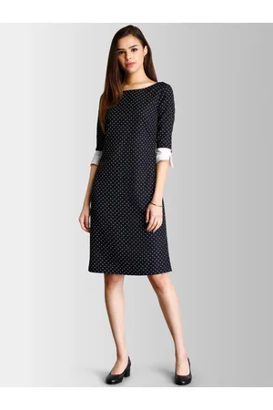 FableStreet Women Black & White Printed Sheath Dress