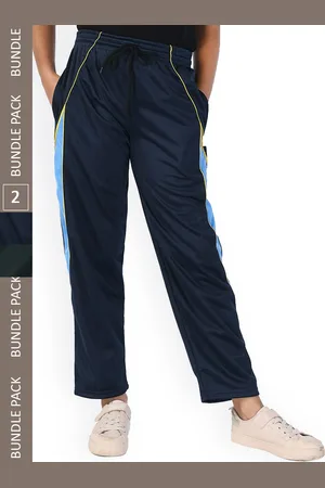 IndiWeaves Girls Pack Of 2 Mid-Rise Track Pants
