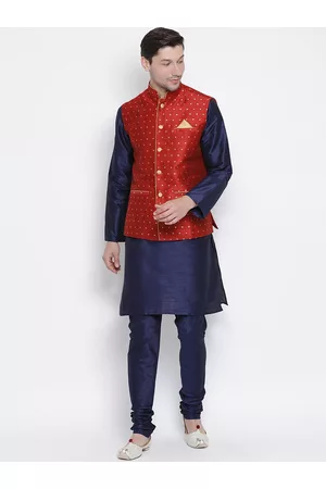 Vera Mont Women Ethnic Waistcoats - Mandarin Collar Kurta with Churidar & Nehru Jacket