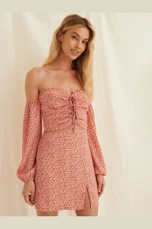 NA-KD Floral Printed Straight Mini Skirt