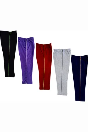 IndiWeaves Girls Pack Of 5 Mid-Rise Cotton Capris